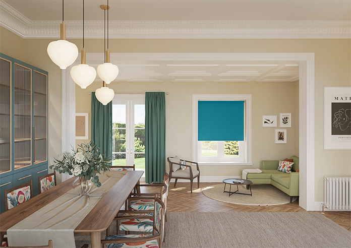 Palermo (Blackout), Teal Blue - Roller Blind - Image 8